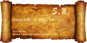 Seszták Márk névjegykártya