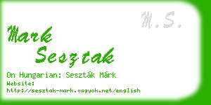 mark sesztak business card